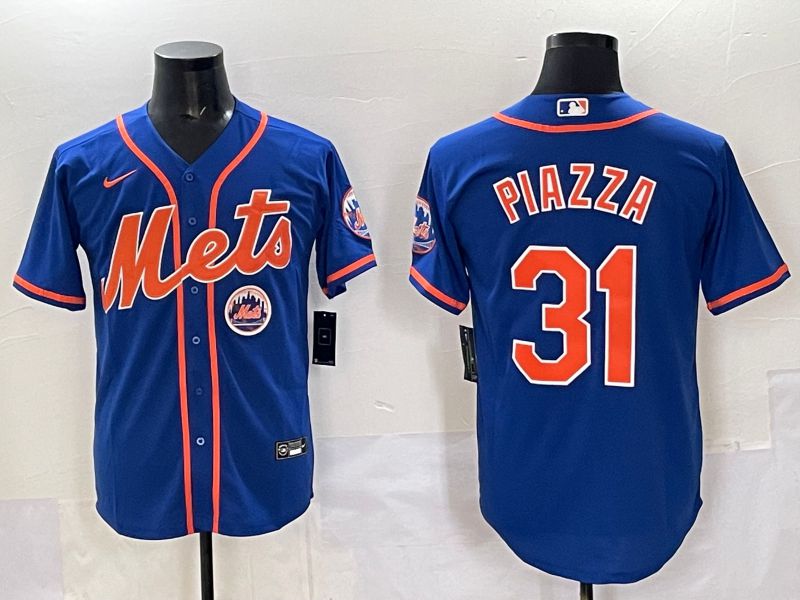 Men 2025 New York Mets #31 Piazza Blue Game Nike MLB Jersey style 010
